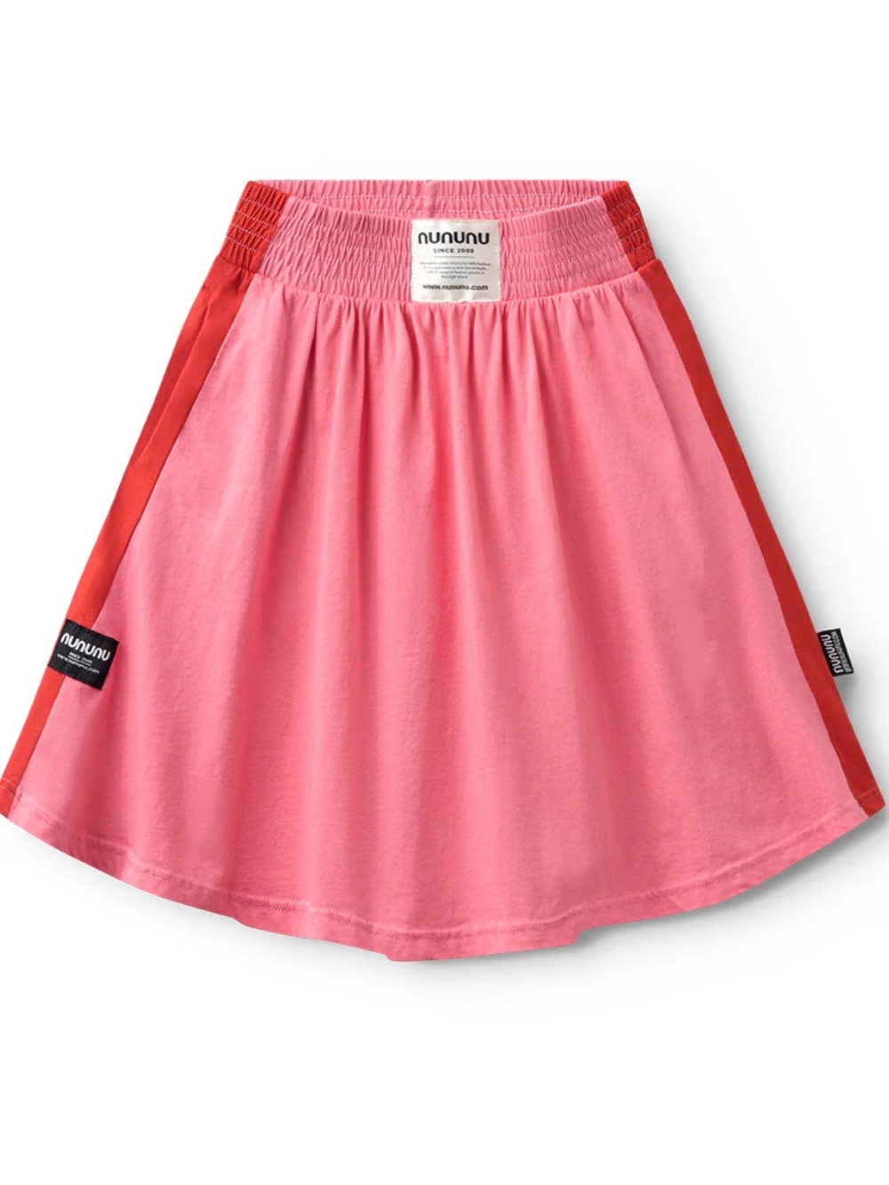 nununu Pink boxing Skirt with Red Side Stripes